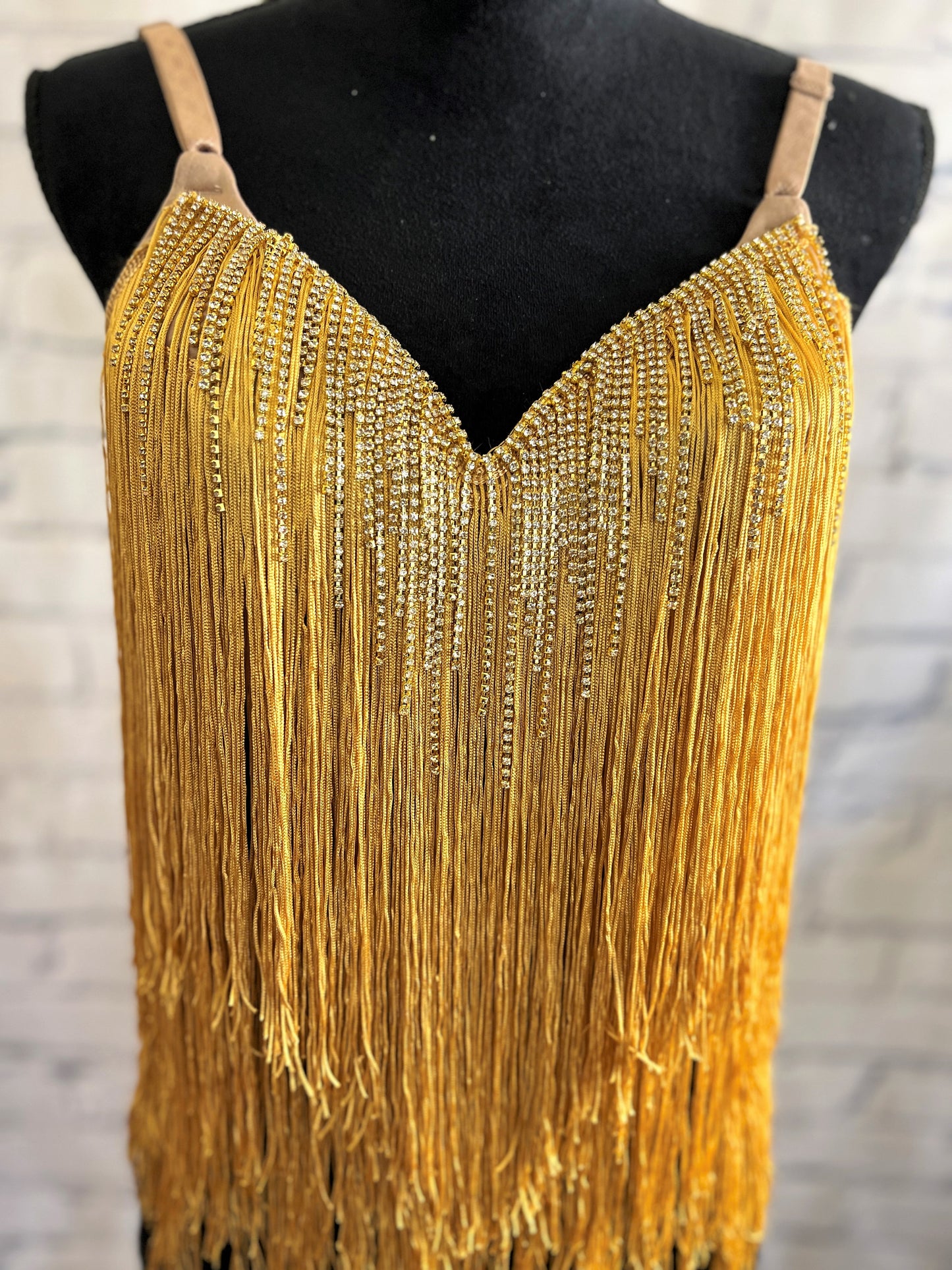 Bold and Fearless Gold Fringe Bra Top
