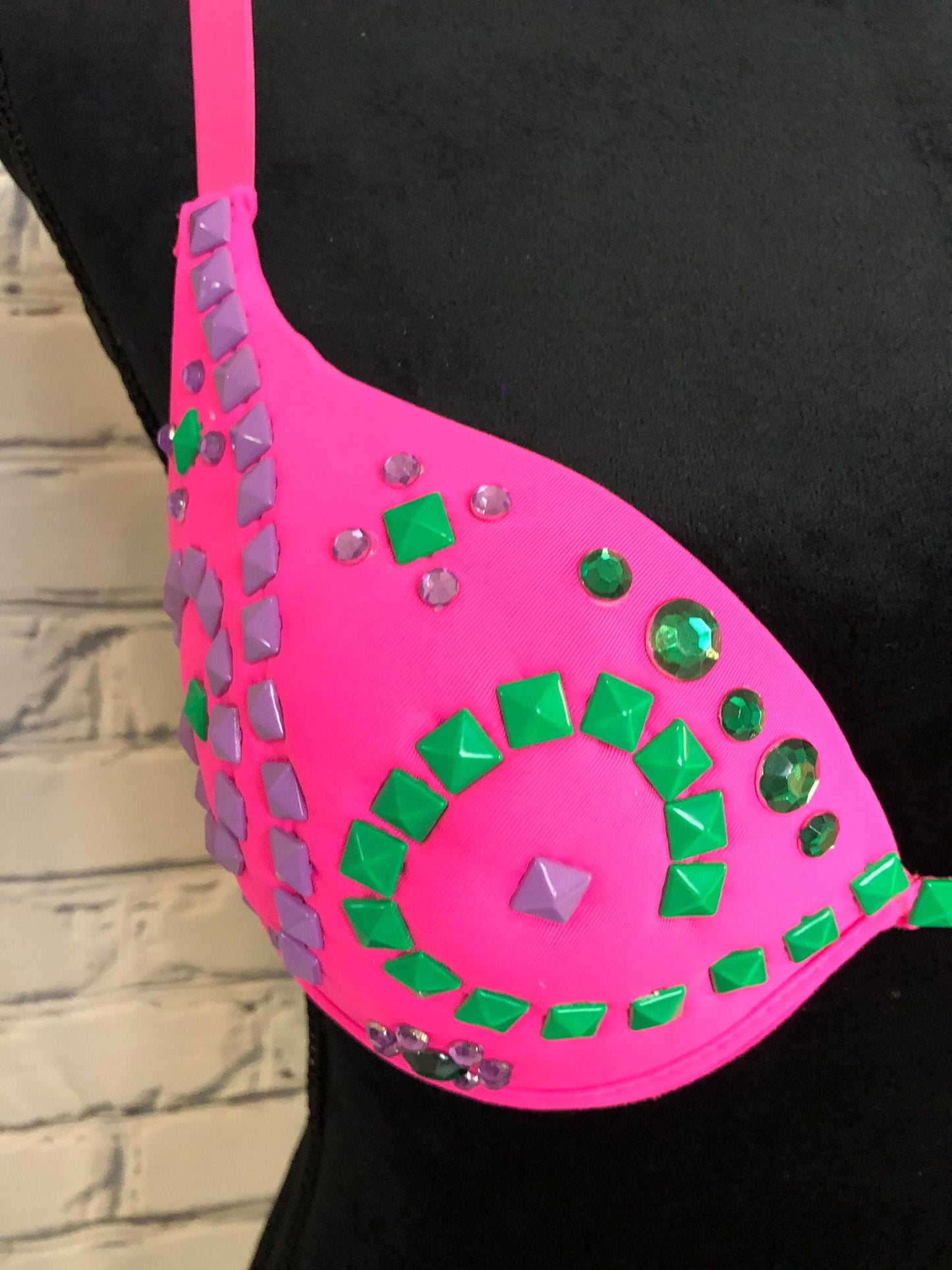 Pink Neon Rave Bra - Perfect for any Rave Outfit, edm Bra, Exotic Dance Bra, edm Outfit, Rave Wear, EDC Bra, or EDC Costume
