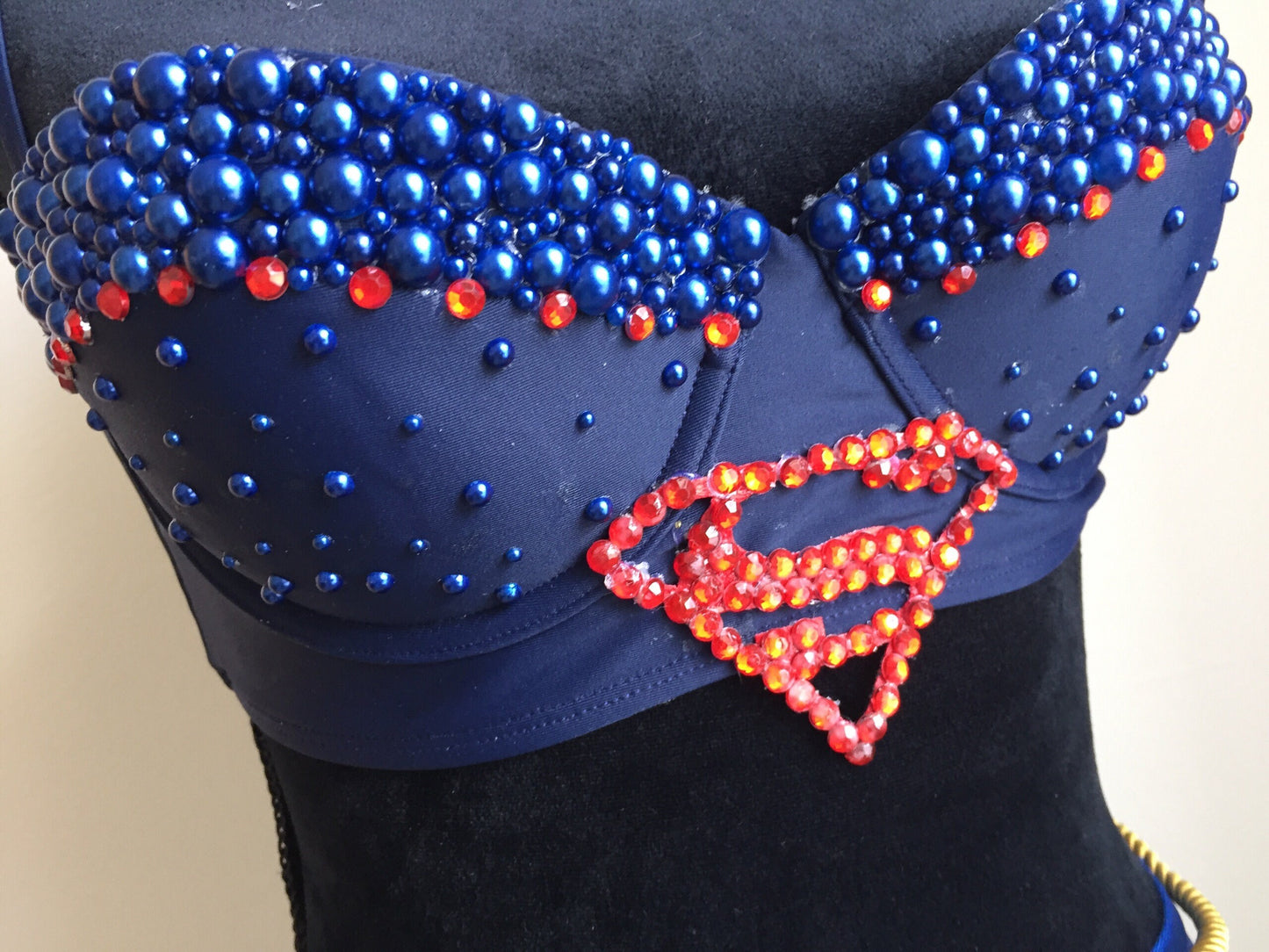 DC Comics inspired Supergirl Rave Bra - rave outfit, edm bra, exotic dance wear, edm outfit, rave wear, EDC bra, or EDC outfit