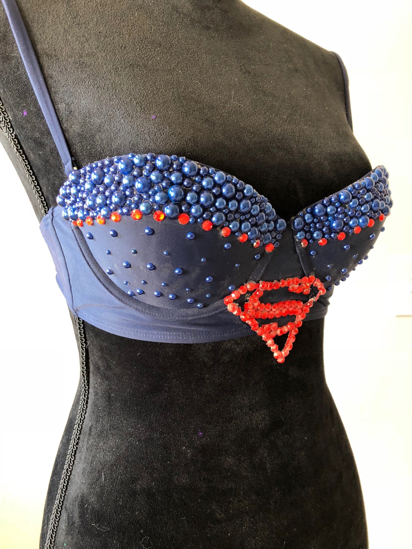 DC Comics inspired Supergirl Rave Bra - rave outfit, edm bra, exotic dance wear, edm outfit, rave wear, EDC bra, or EDC outfit