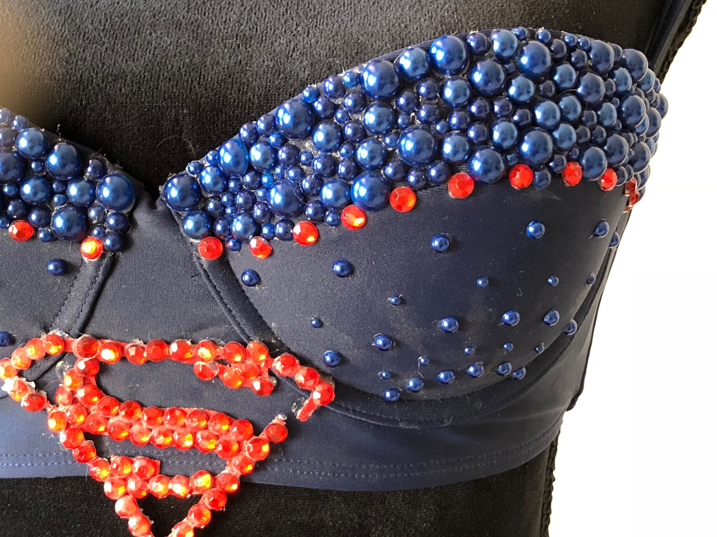 DC Comics inspired Supergirl Rave Bra - rave outfit, edm bra, exotic dance wear, edm outfit, rave wear, EDC bra, or EDC outfit