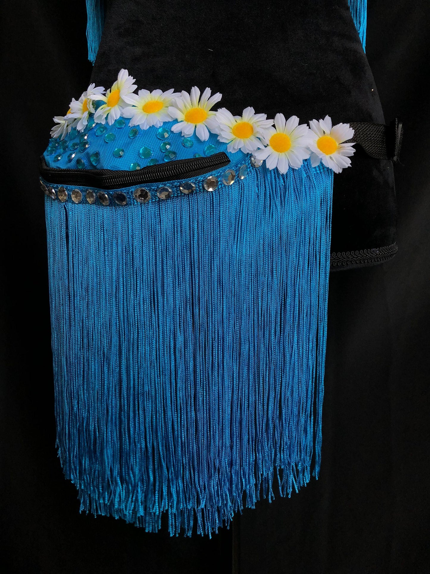 Daisy and Fringe Fanny Pack or Crossbody Bag