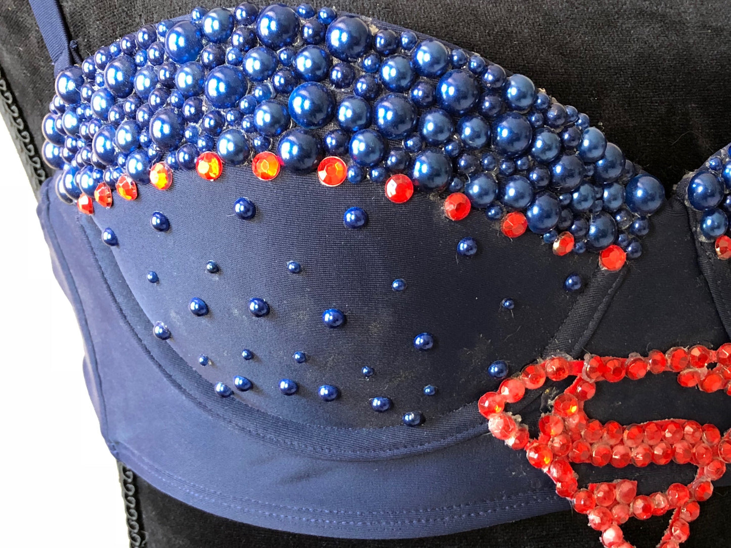 DC Comics inspired Supergirl Rave Bra - rave outfit, edm bra, exotic dance wear, edm outfit, rave wear, EDC bra, or EDC outfit