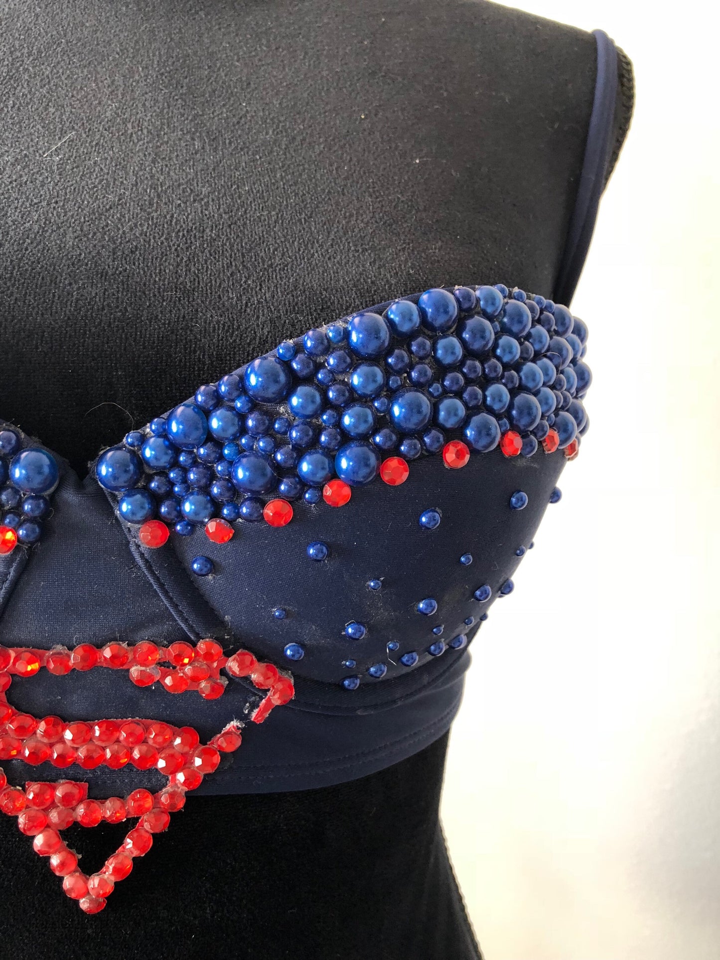 DC Comics inspired Supergirl Rave Bra - rave outfit, edm bra, exotic dance wear, edm outfit, rave wear, EDC bra, or EDC outfit