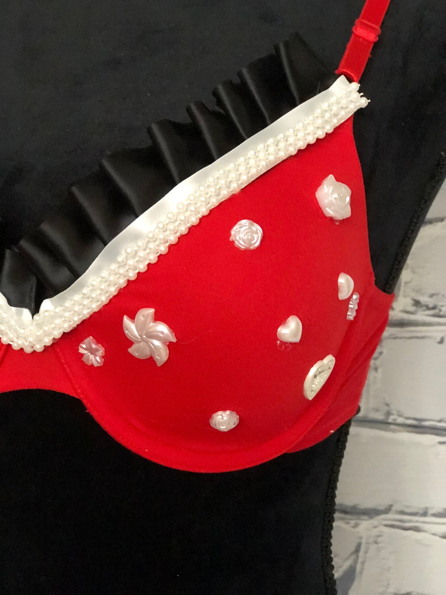 Minnie Mouse Inspired Rave Bra - Perfect for any Rave Outfit, edm Bra, Exotic Dance Bra, edm Outfit, Rave Wear, EDC Bra, or EDC Costume