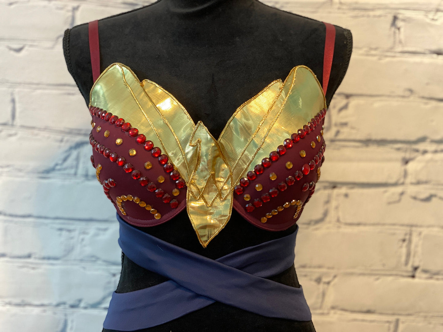 DC's Wonder Woman Movie Inspired Rave Bra - Perfect for a Rave Outfit, edm Bra, Exotic Dance Bra, edm Outfit, Rave Wear, EDC Bra, EDC Outfit