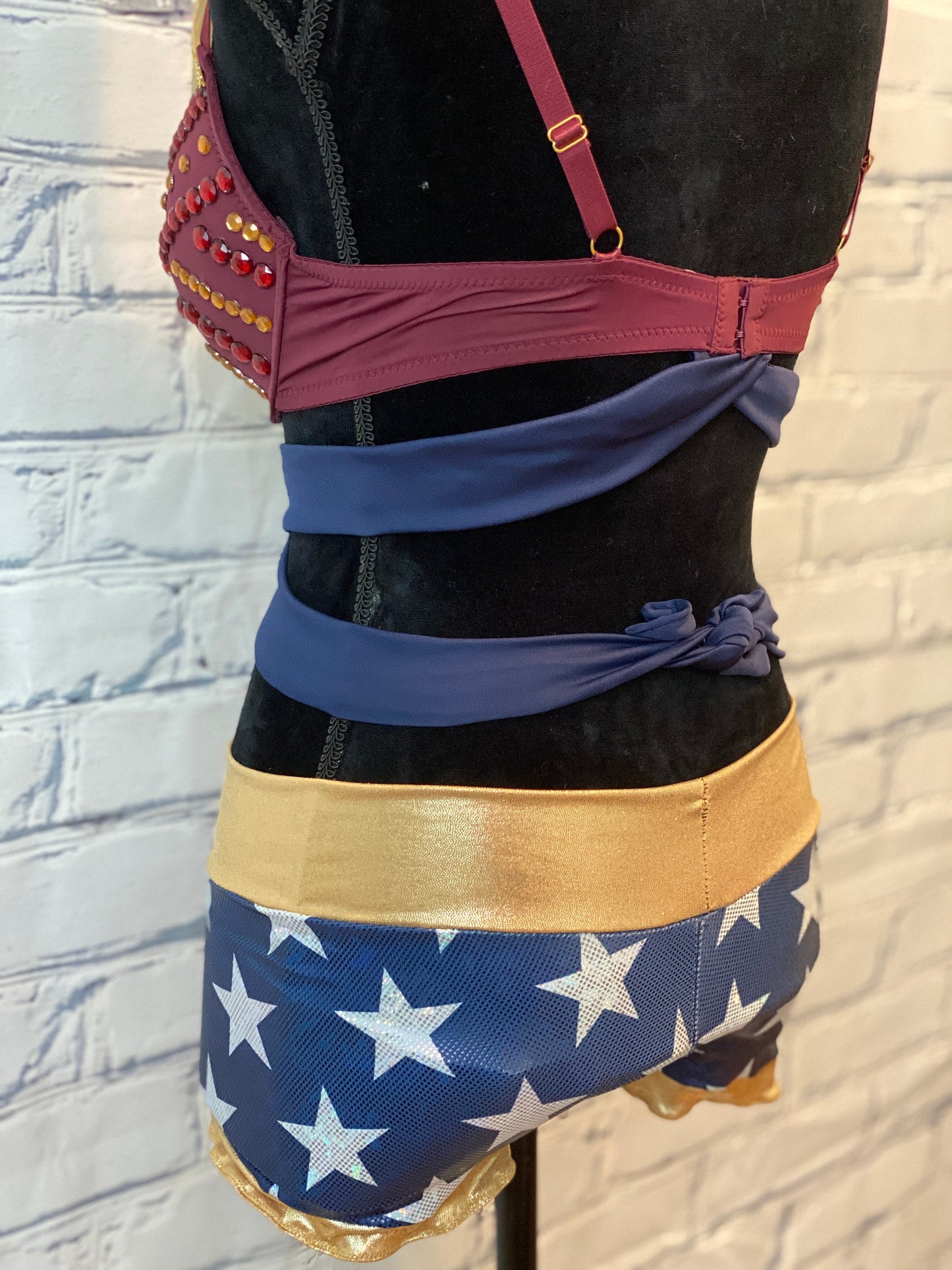 DC's Wonder Woman Movie Inspired Rave Bra - Perfect for a Rave Outfit, edm Bra, Exotic Dance Bra, edm Outfit, Rave Wear, EDC Bra, EDC Outfit