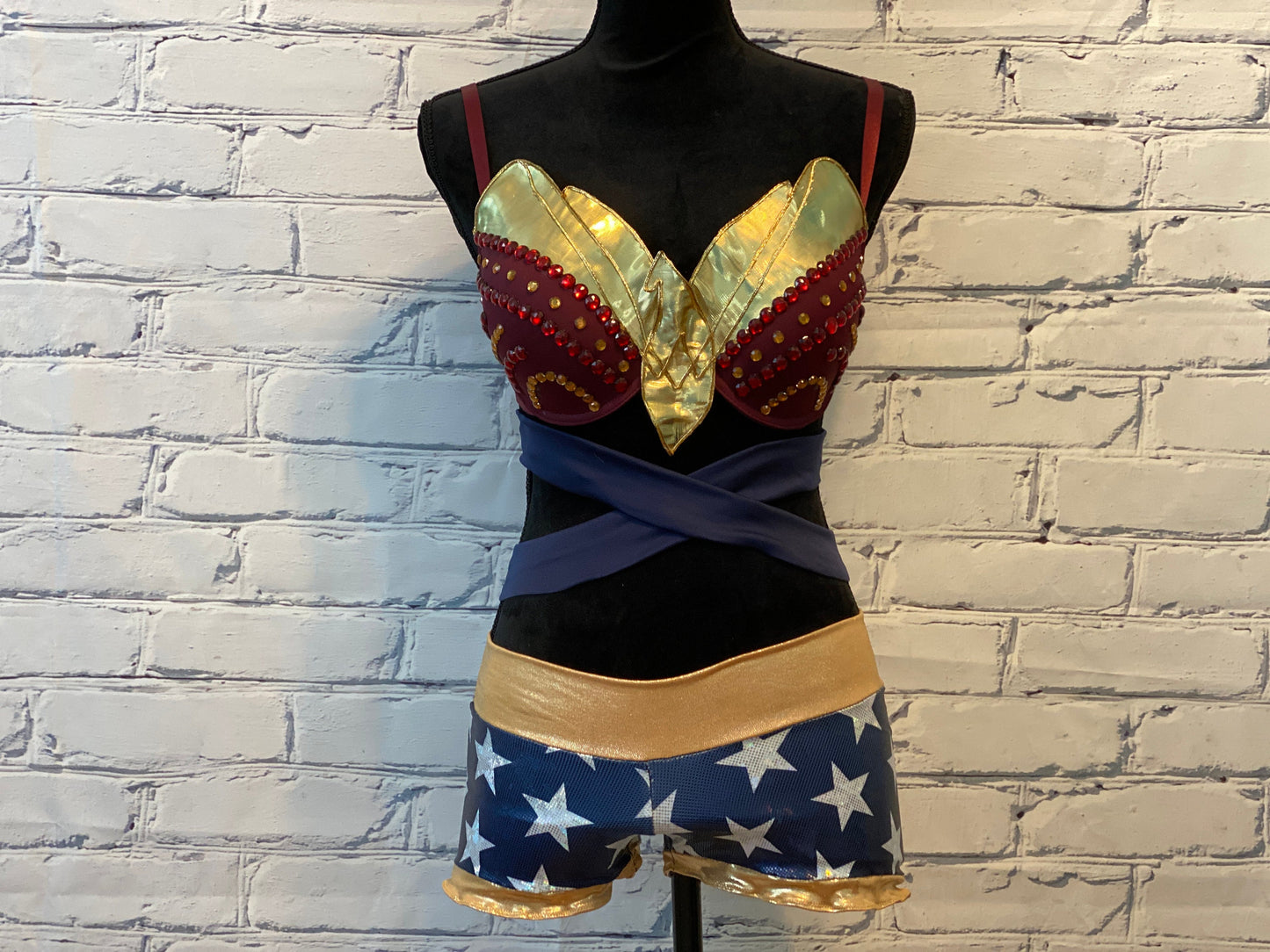 DC's Wonder Woman Movie Inspired Rave Bra - Perfect for a Rave Outfit, edm Bra, Exotic Dance Bra, edm Outfit, Rave Wear, EDC Bra, EDC Outfit
