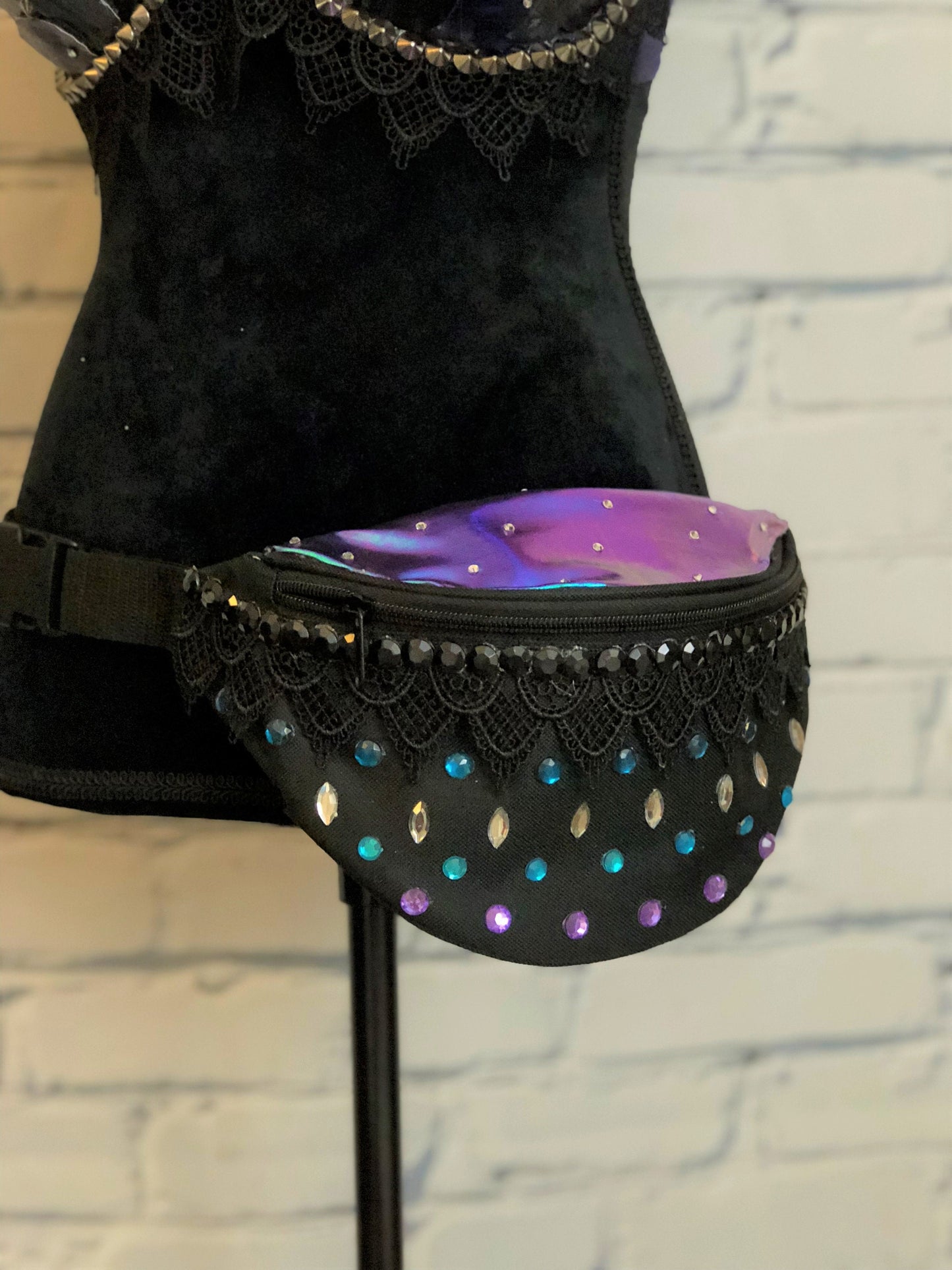 Holographic Galaxy Fanny Pack - Rave Fanny Pack, Festival Fanny Pack, Rave Bag, EDC Bag, EDC Accessory, Day Fanny Pack