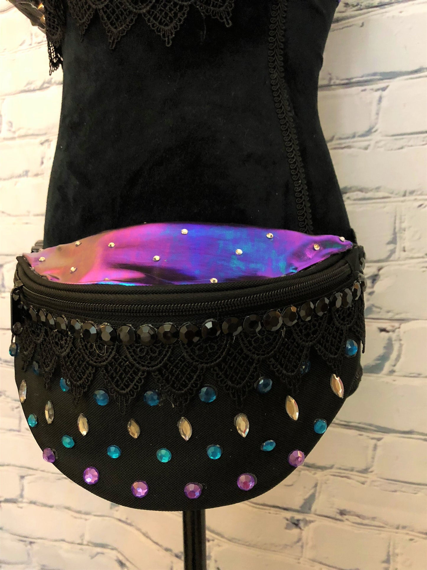 Holographic Galaxy Fanny Pack - Rave Fanny Pack, Festival Fanny Pack, Rave Bag, EDC Bag, EDC Accessory, Day Fanny Pack