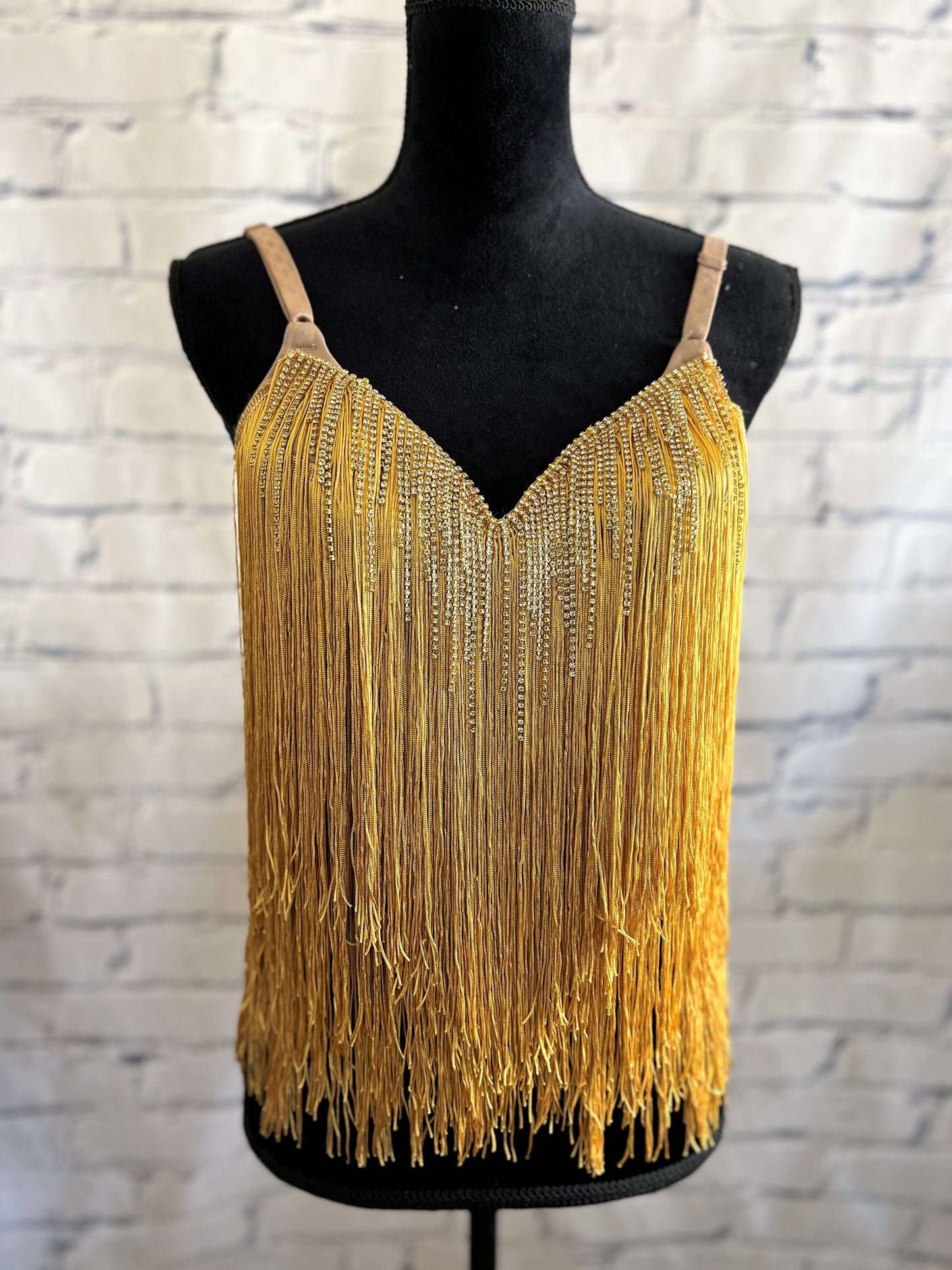 Bold and Fearless Gold Fringe Bra Top