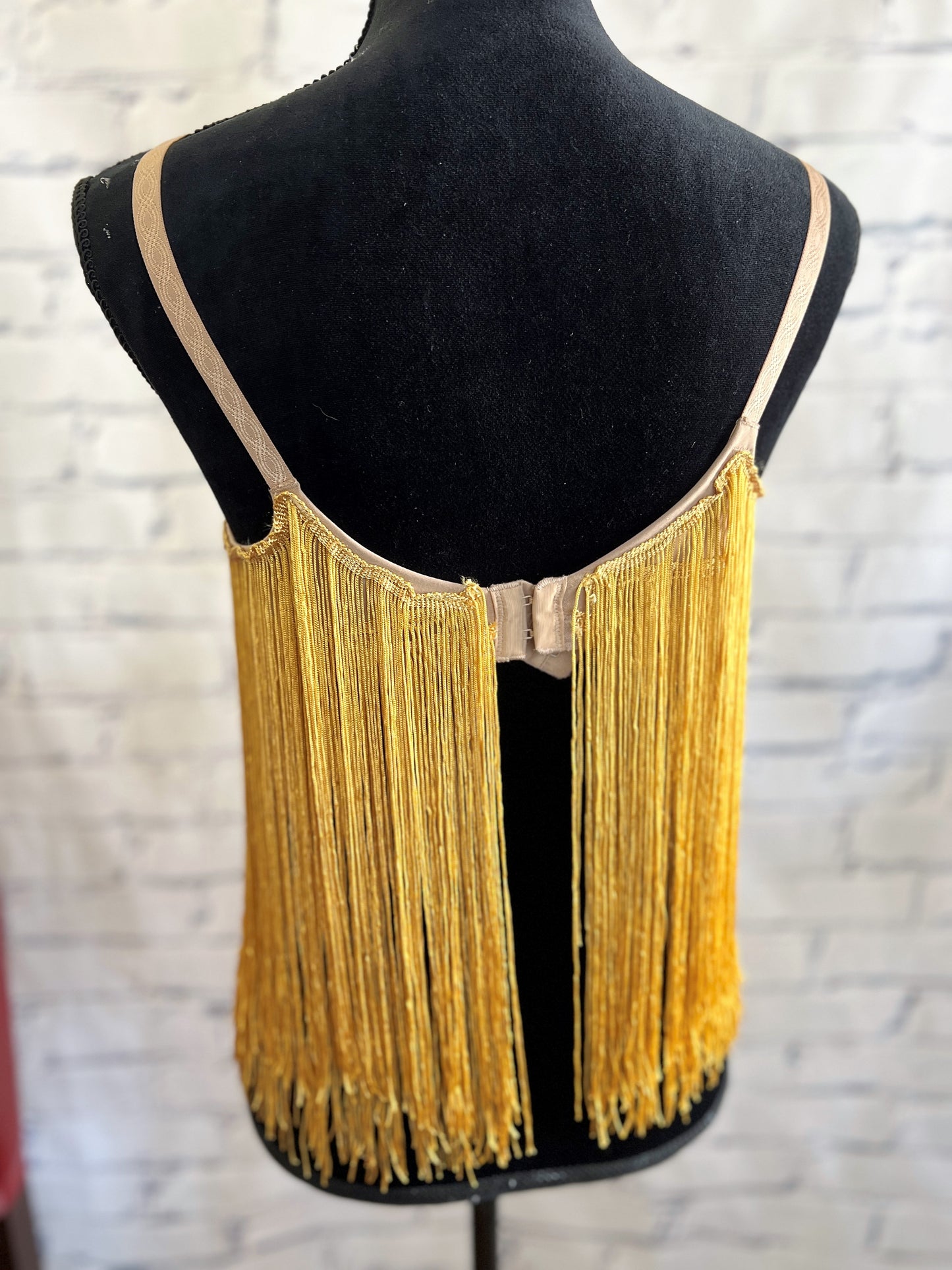 Bold and Fearless Gold Fringe Bra Top