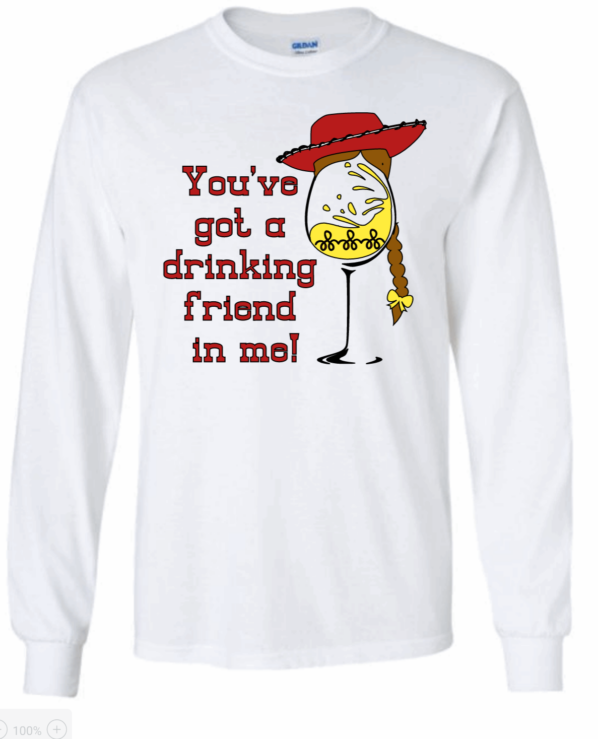 Toy Story Jessie Wine Glass Drinking Shirt