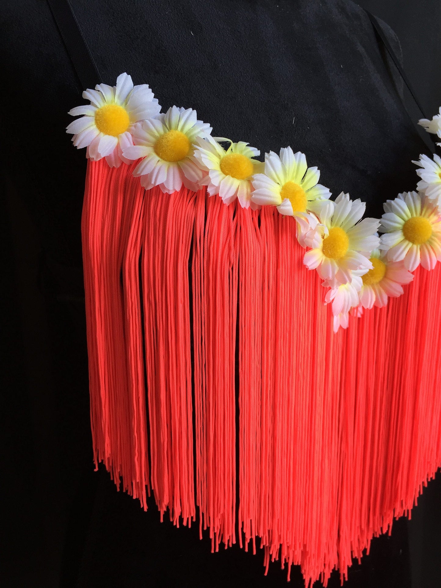 Long Fringe Top with LED Light Up Daisy Design