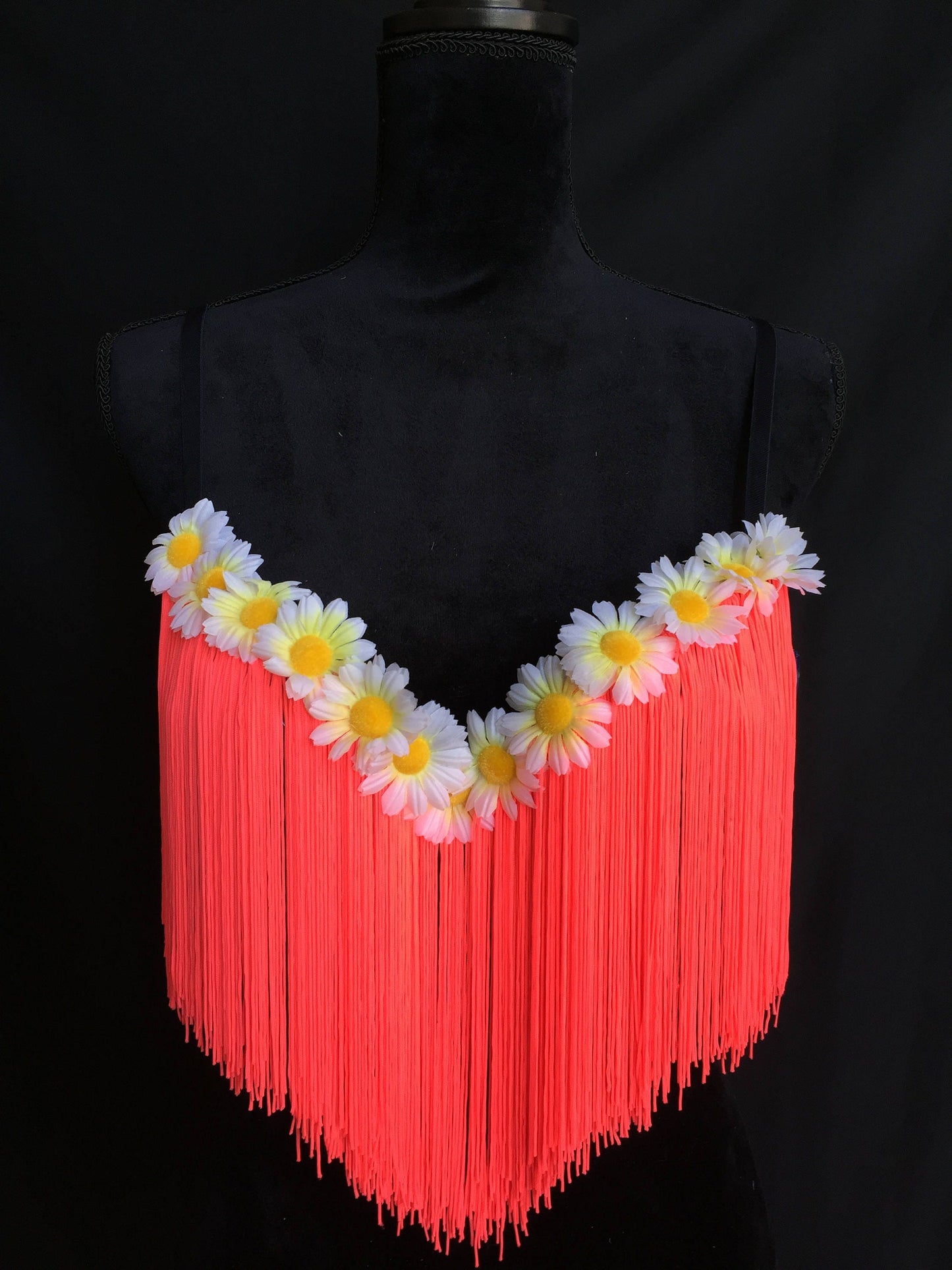 Long Fringe Top with LED Light Up Daisy Design