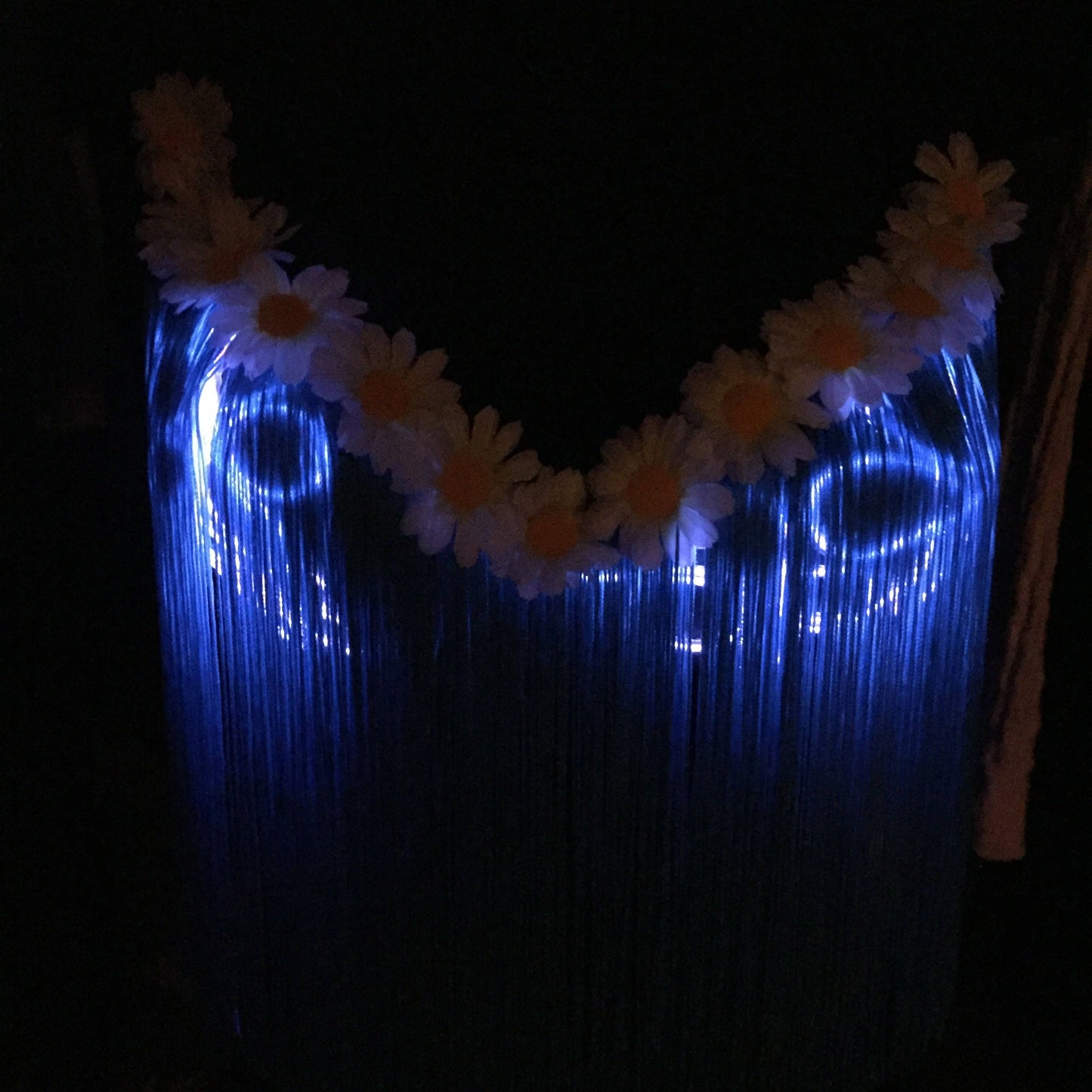 Long Fringe Top with LED Light Up Daisy Design