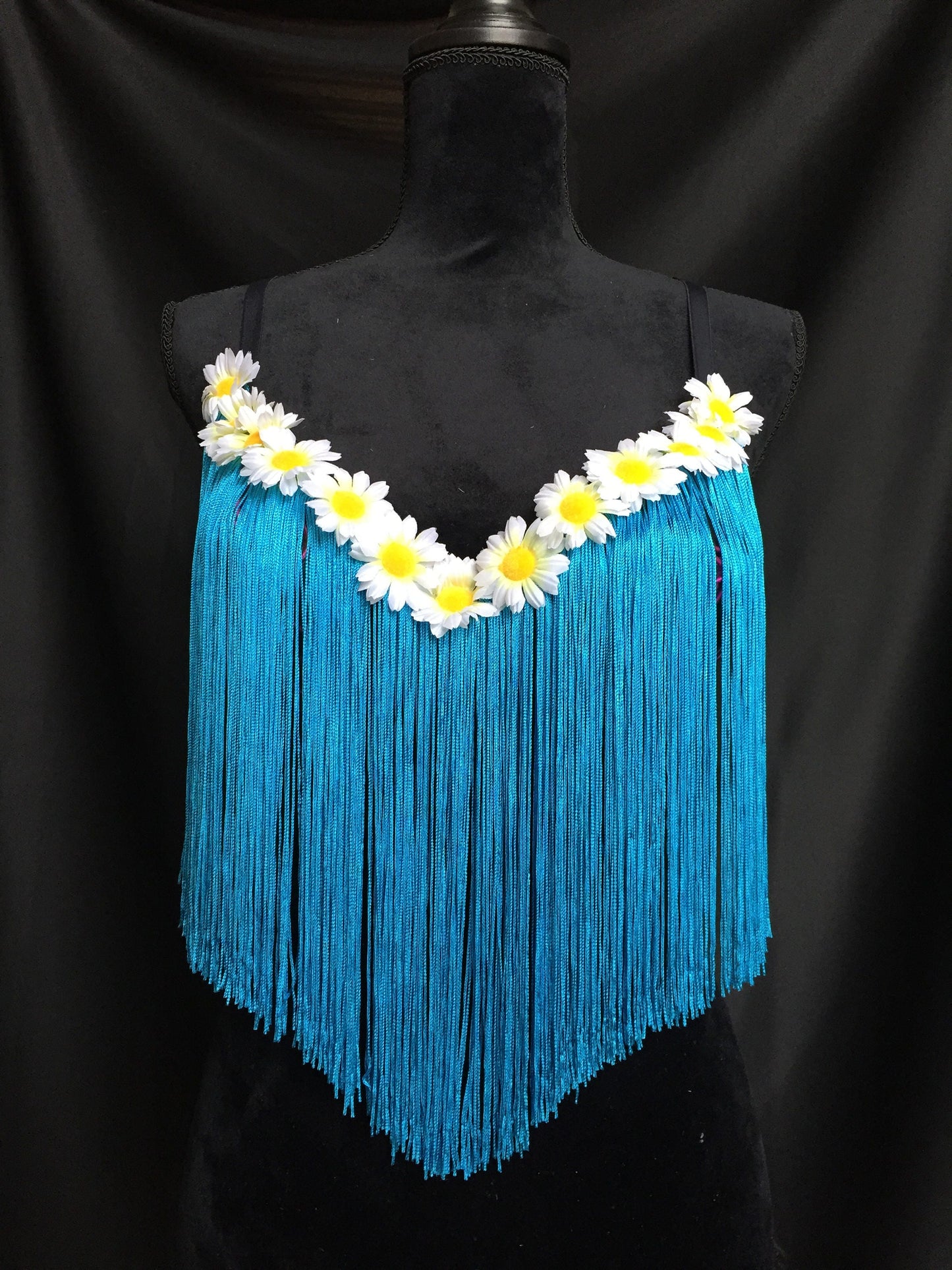 Long Fringe Top with LED Light Up Daisy Design