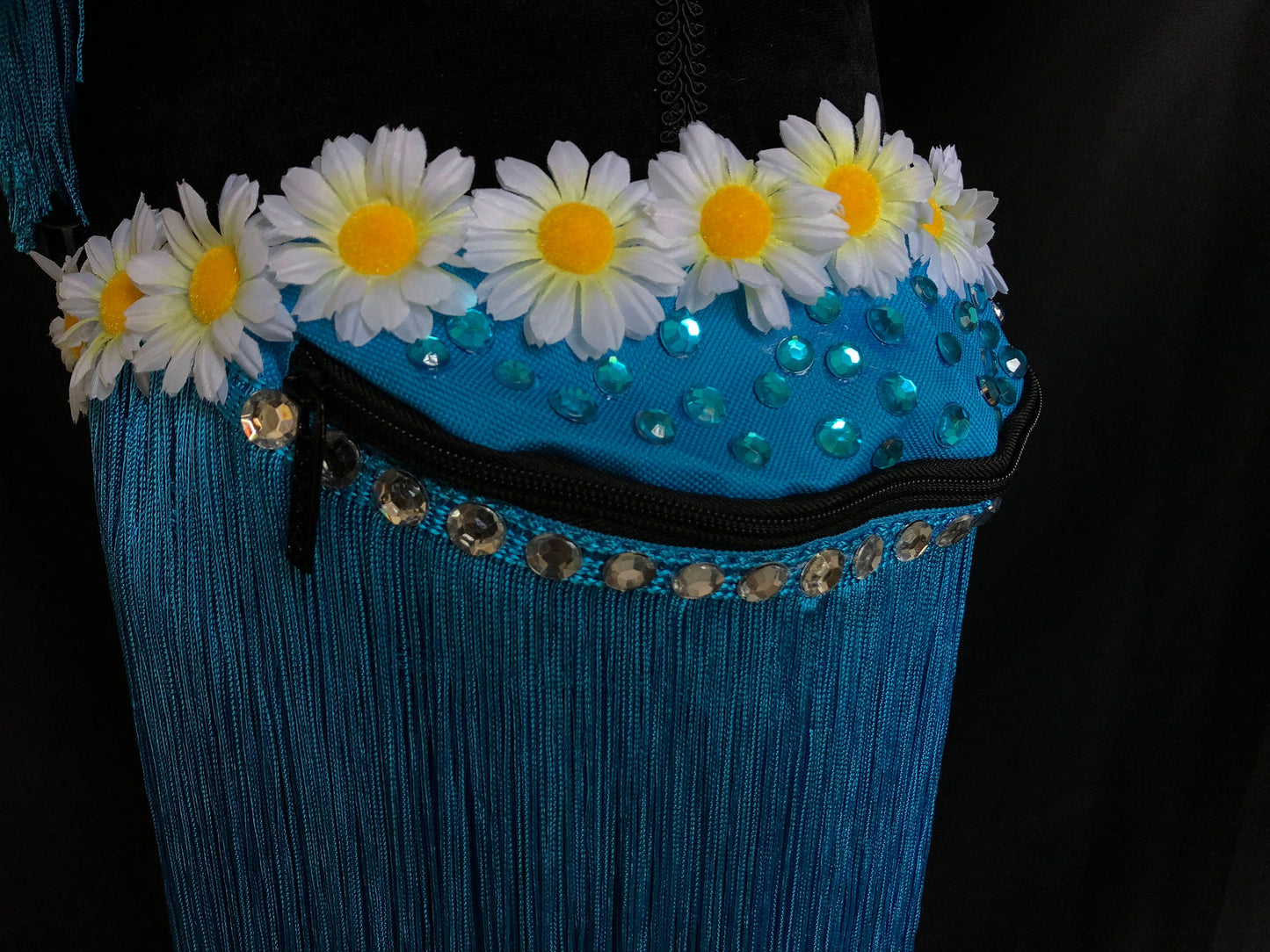 Daisy and Fringe Fanny Pack or Crossbody Bag