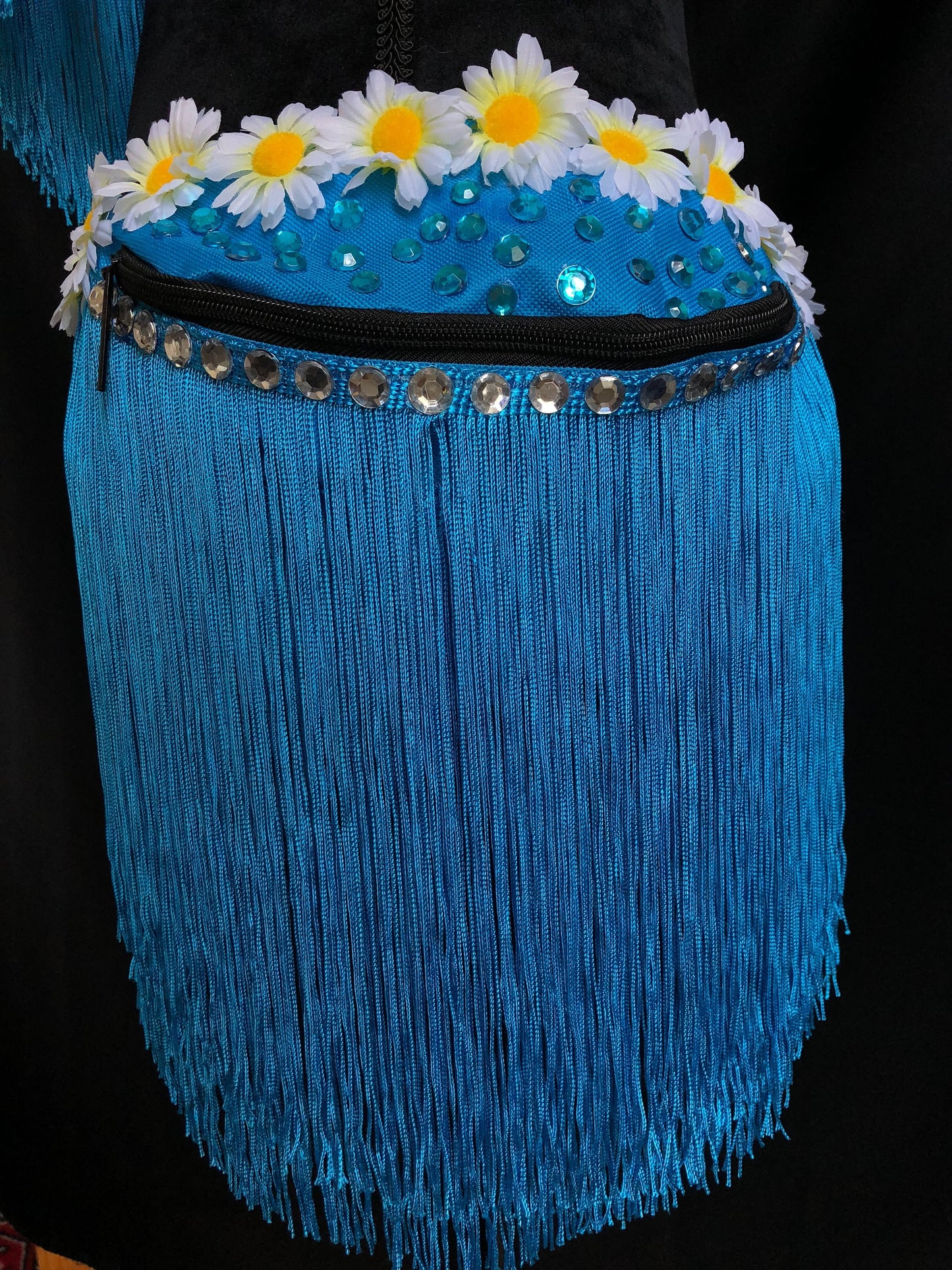 Daisy and Fringe Fanny Pack or Crossbody Bag