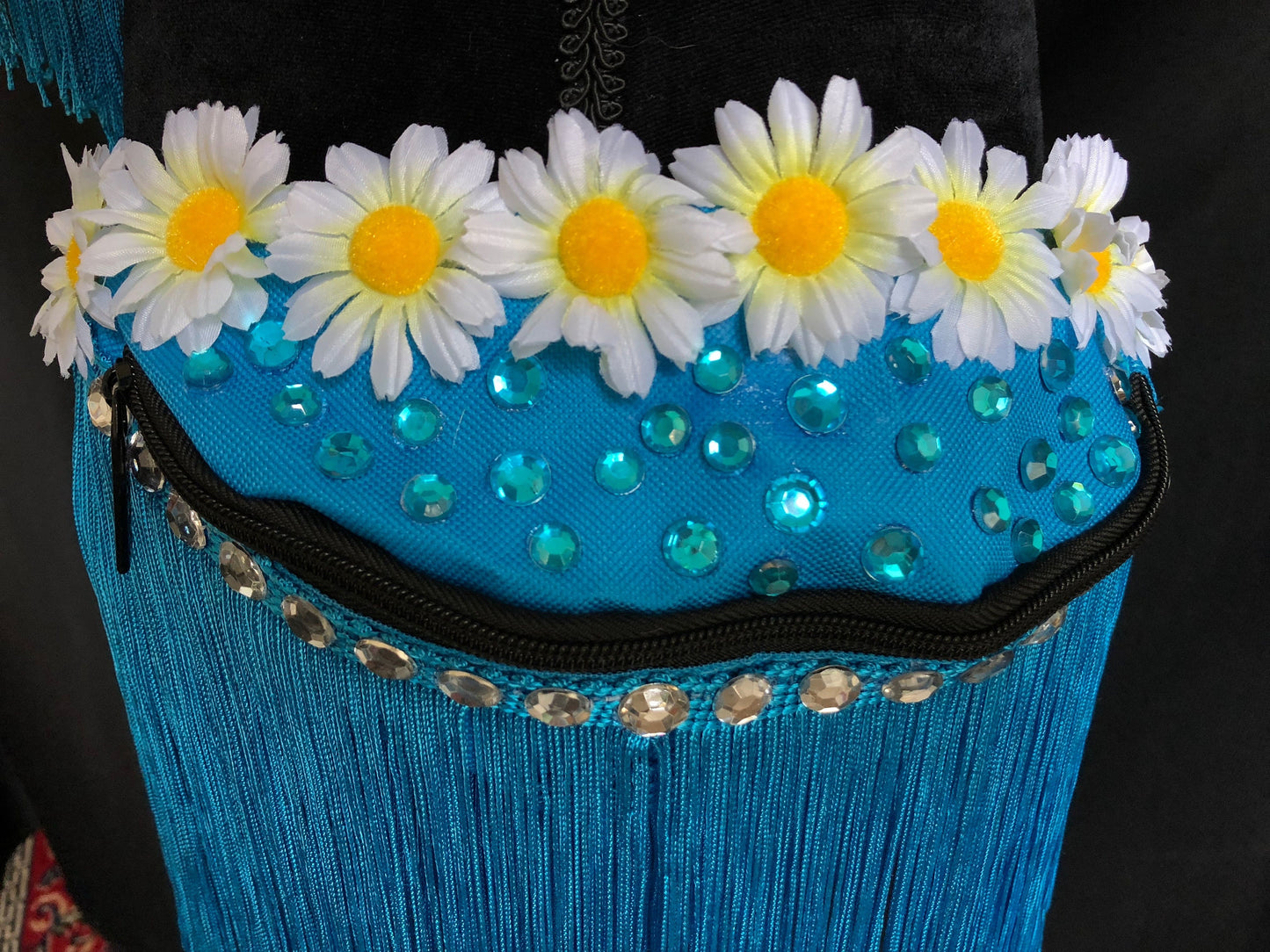 Daisy and Fringe Fanny Pack or Crossbody Bag