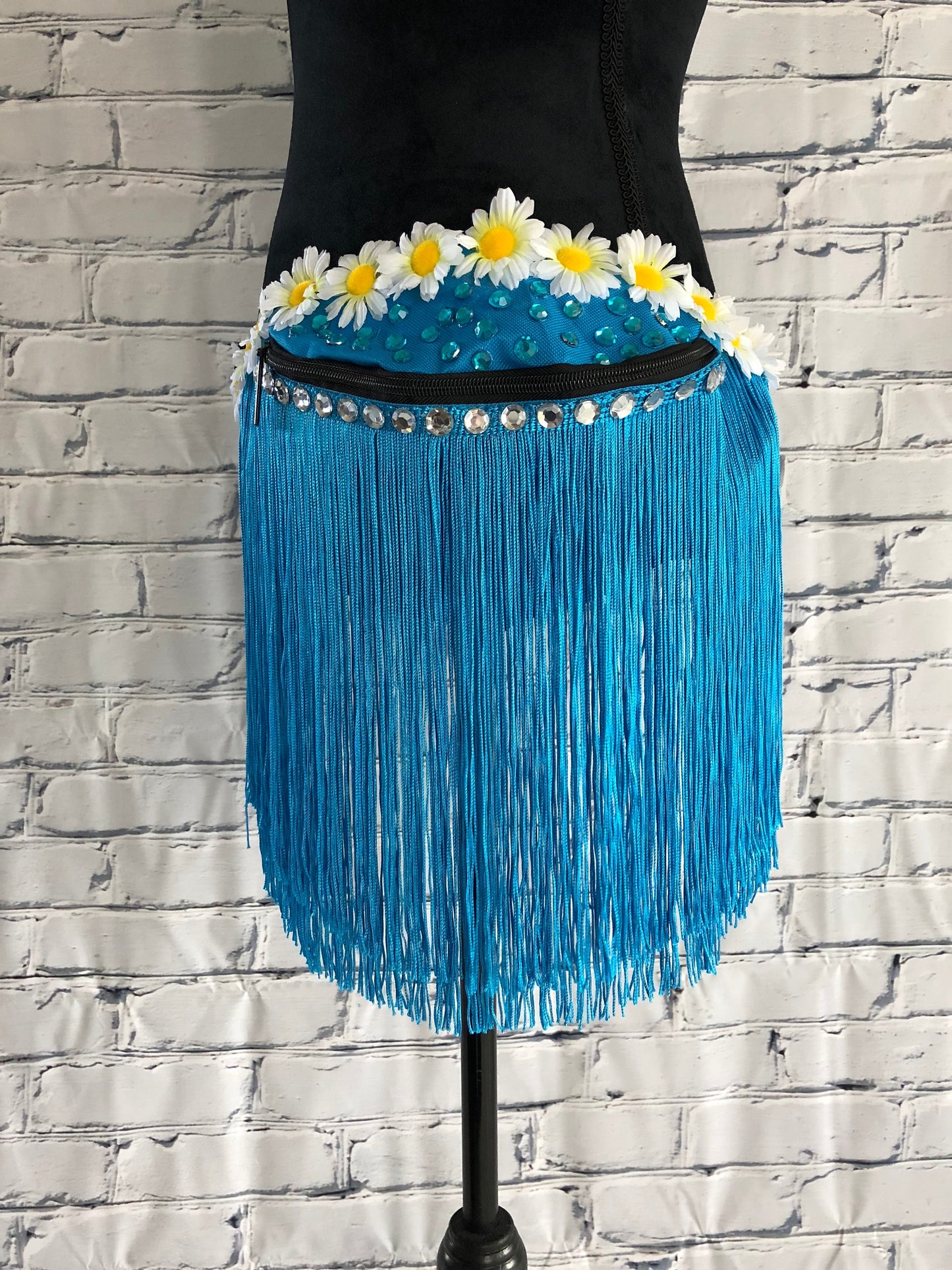 Daisy and Fringe Fanny Pack or Crossbody Bag