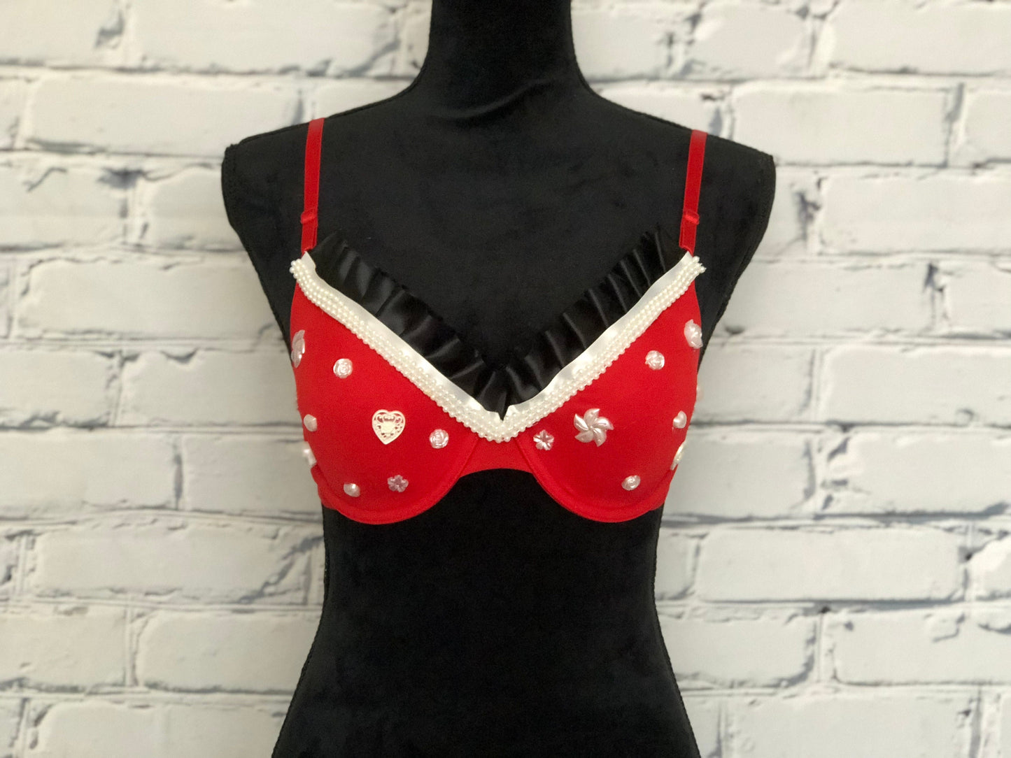 Minnie Mouse Inspired Rave Bra - Perfect for any Rave Outfit, edm Bra, Exotic Dance Bra, edm Outfit, Rave Wear, EDC Bra, or EDC Costume