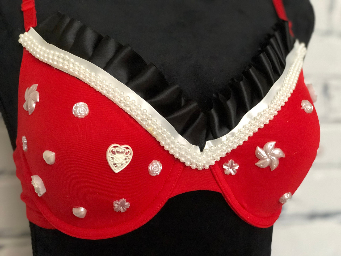 Minnie Mouse Inspired Rave Bra - Perfect for any Rave Outfit, edm Bra, Exotic Dance Bra, edm Outfit, Rave Wear, EDC Bra, or EDC Costume