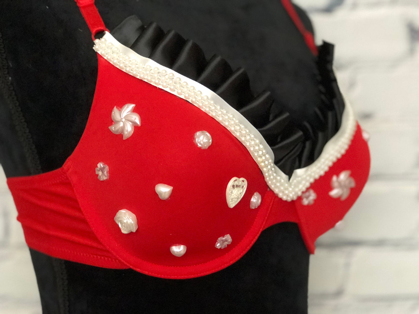 Minnie Mouse Inspired Rave Bra - Perfect for any Rave Outfit, edm Bra, Exotic Dance Bra, edm Outfit, Rave Wear, EDC Bra, or EDC Costume