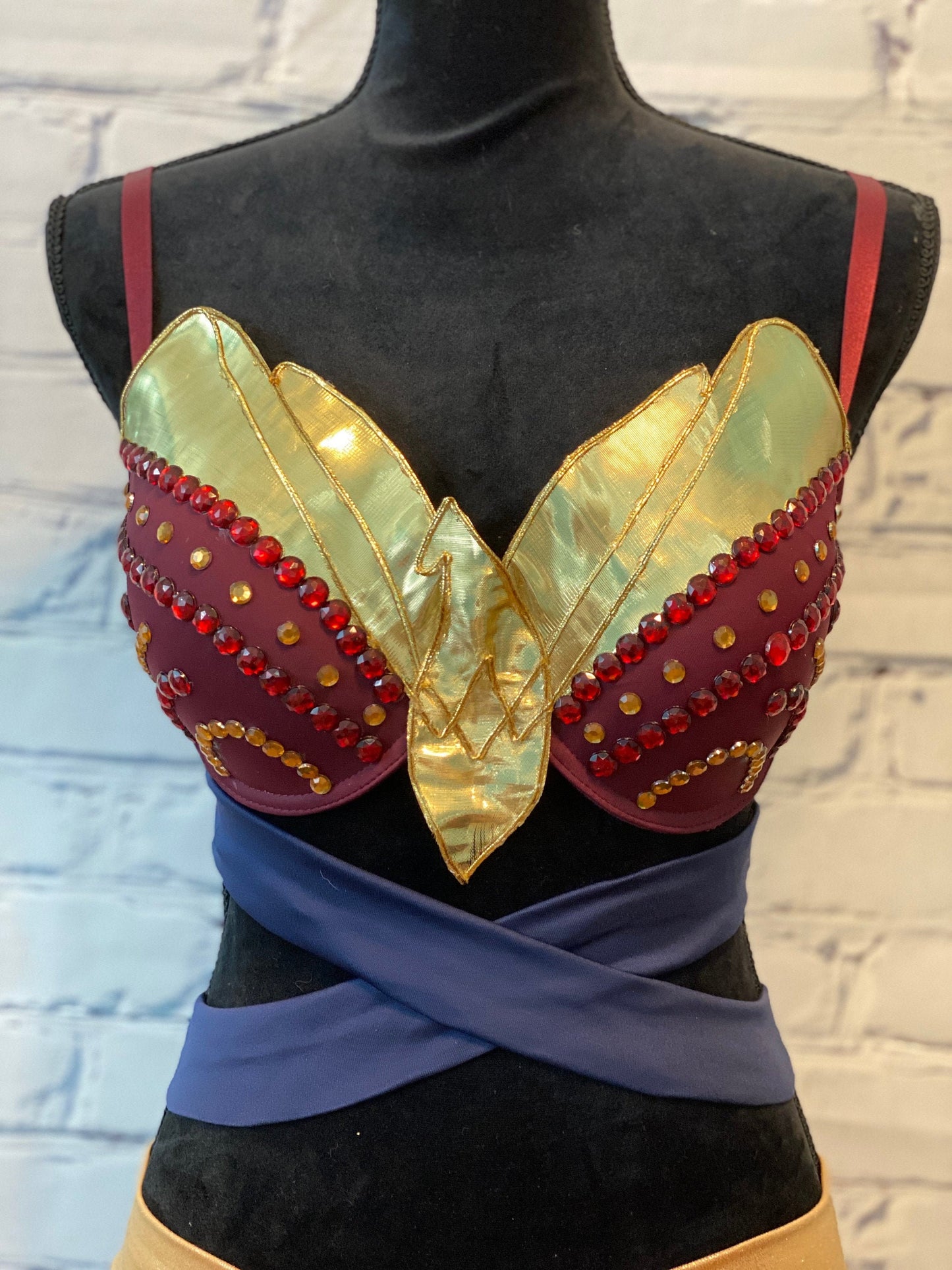 DC's Wonder Woman Movie Inspired Rave Bra - Perfect for a Rave Outfit, edm  Bra, Exotic Dance Bra, edm Outfit, Rave Wear, EDC Bra, EDC Outfit