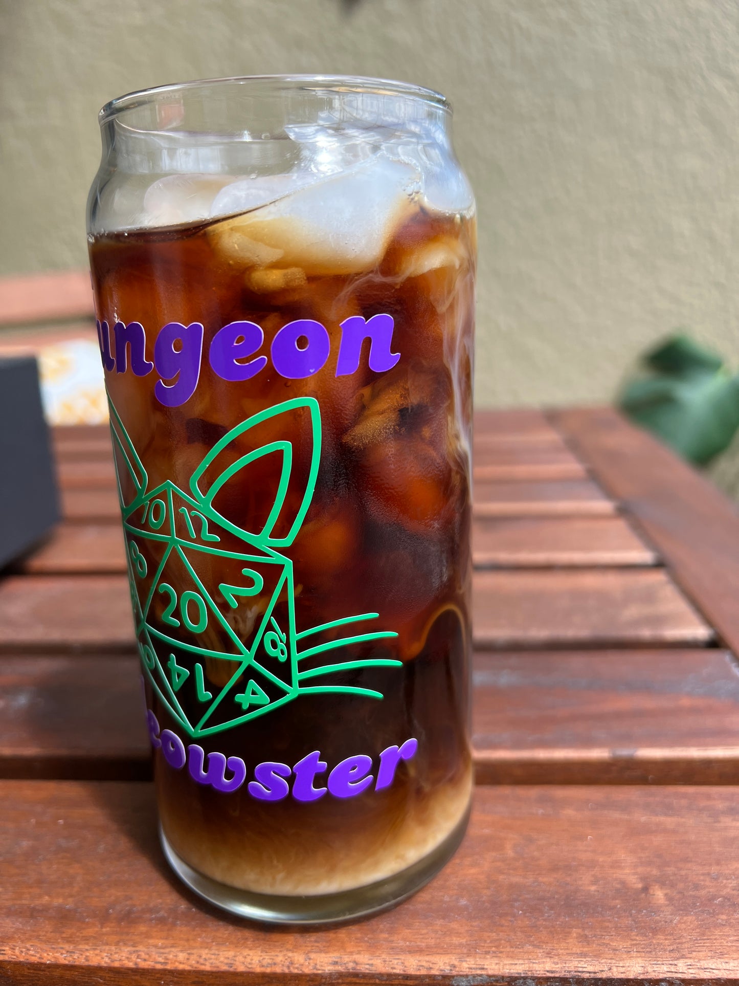 Dungeon Meowster DND Glass Can Cup with Color Changing Design